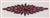 RHS-APL-M106-RED.  Glue-On / Sew-On Red Crystal Rhinestone Applique - Red Metal Backing - 2.75 inch X 8.5 Inch