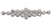 RHS-APL-M109-AB.  Glue-On / Sew-On AB Crystal Rhinestone Applique - Silver Metal Backing - 2 inch X 9 Inch