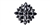 RHS-APL-M115-BLACK.  Rhinestone Applique On Metal - 3 INCH