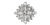 RHS-APL-M115-SILVER.  Rhinestone Applique On Metal - 3 INCH