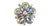 RHS-APL-M116-AB.  AB Rhinestone Applique On Metal - 3 Inch x 3 Inch