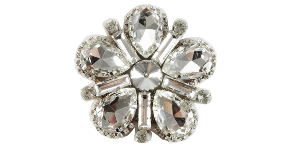 RHS-APL-M116-SILVER.  Rhinestone Applique On Metal