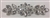 RHS-APL-M123-SILVER. Clear Rhinestones on Silver Metal Applique. 8 x 2.5 Inches