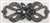 RHS-APL-M131-BLACK. Glue-On Sew-On Black Crystal Rhinestones on Black Metal Applique - 5 x 1.8 Inches. Can be Used for Making Belts, Sashes, Head-Bands, Party Dresses and Costumes.