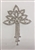 RHS-APL-M223-SILVER. Glue-On or Sew-On Clear Crystal Rhinestones on Silver Metal Applique - 3.75 x 5 Inches. Can be Used for Making Belts, Sashes, Head-Bands, Party Dresses and Costumes.