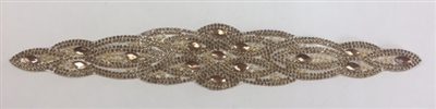 RHS-APL-P091-GOLD. Gold Hot-Fix Iron-On Acrylic Patch Applique - 11.5 x 2 Inches