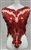 RHS-BOD-069-RED. Red Crystal Rhinestone Bodice with Red Beads And Red Embroidery on a Shear Red Tulle- 24" x 16".