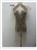 RHS-BOD-075-GRAY. Gray Crystal Rhinestone Bodice with Silver Beads And White Embroidery on a Shear Gray Tulle- 36" x 20".