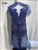 RHS-BOD-075-SAPPHIRE. Sapphire Crystal Rhinestone Bodice on Tulle - 31" x 15".