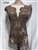 RHS-BOD-076-BROWN. Brown Crystal Rhinestone Bodice on Tulle - 29" x 15"