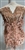 RHS-BOD-080-PEACH. Peach Crystal Rhinestone Bodice with Peach Beads and Peach Feathers on a Shear Peach Tulle- 15" x 27"