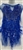 RHS-BOD-080-ROYALBLUE. Royal Blue Crystal Rhinestone Bodice with Royal Blue Beads and Royal Blue Feathers on a Shear Royal Blue Tulle- 15" x 27"