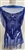 RHS-BOD-081-SAPPHIRE. Sapphire Crystal Rhinestone Bodice with Sapphire Beads and Sapphire Fringes on a Shear Royal Blue Tulle - 19" x 30"