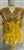 RHS-BOD-W080-YELLOW. Yellow Crystal Rhinestone Bodice with Yellow Beads and Yellow Feathers on a Shear Yellow Tulle- 15" x 27"