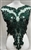 RHS-BOD-WA069-EMERALD.  Emerald and Black Crystal Rhinestone Bodice with Green Beads And Deep Green Embroidery on a Shear Green Tulle- 24" x 16".