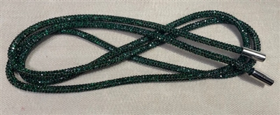 RHS-HOODSTRING-EEMERALD
Crystal Rope Hoodie Drawstring - Bling Shiny Round Cord with Metal Ends. 56â€ Long. In Many Magnificent Colors. Color: Emerald