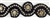 RHS-TRM-1152-BLACK.  HOT-FIX CLEAR CRYSTAL RHINESTONE TRIM WITH BLACK BEADS - 1.5 INCH WIDE