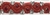 RHS-TRM-1152A-RED. RED AND CRYSTAL RHINESTONE TRIM - WITH RED BEADS- 1.5 INCH WIDE