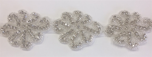 RHS-TRM-1198-SILVER-RHINESTONE TRIM.  2 Inches