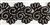RHS-TRM-1341-BLACK.  HOT-FIX CLEAR CRYSTAL RHINESTONE TRIM WITH BLACK BEADS - 3 INCHES WIDE