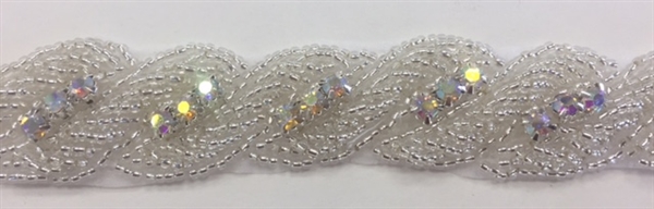 RHS-TRM-1482-AB.  AB CRYSTAL RHINESTONE TRIM - 7/8 INCH WIDE