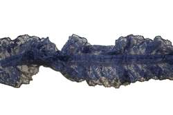 RUF-NST-101-BLUE.  Non-Stretch Ruffle Lace.