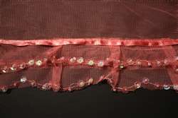 RUF-NST-105-PINK.  Non-Stretch Ruffle Lace.