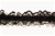 RUF-STR-114-BLACK.  1.0"-wide Stretch Ruffle Lace