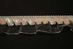 RUF-STR-127-WHITE.  Stretch Ruffle Lace
