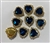 SEWON-HEART-10X10-PEACBLUEGOLD.  Sew on Heart Peacock Blue Glass Crystal Shape Rhinestones With Gold Claw-Catcher Made of Brass - 10X10 mm - 10 Pieces