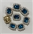 SEWON-RECTANGLE-20X25-PEARLS.  Sew on Rectangle Glass Crystal Rhinestone in Gold Metal Setting with Border Pearls - 20X25 mm - 10 Pieces - Available in 11 Colors