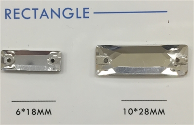 Rectangle Rhinestone Pattern Sew-On Rectangle Rhinestone - Crystal