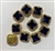 SEWON-SQUARE-10X10-MONTANAGOLD.  Sew on Square Montana Glass Crystal Shape Rhinestones With Gold Claw-Catcher Made of Brass - 10X10 mm - 10 Pieces