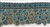 TRM-IND-201-TURQUOISE. Indian Trim with Turquoise Embroidery and Metallic Gold Borders