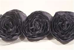 lns-flr-118-CharcoalGrey.  Flower Lace